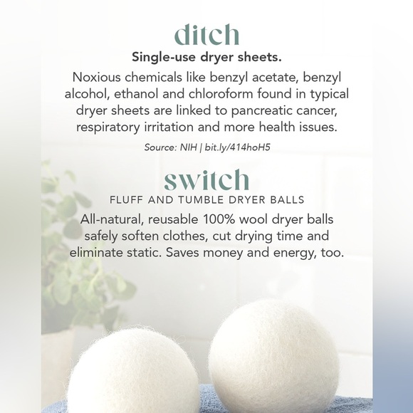 Norwex Fluff & Tumble Wool Dryer Balls Limited Edition New Set of 3 - Picture 5 of 9